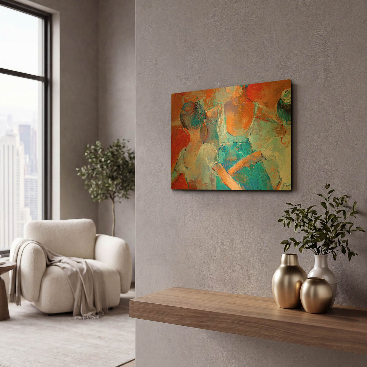 'Ballet Class' By Richard Wallich Gold Metal Wall Art