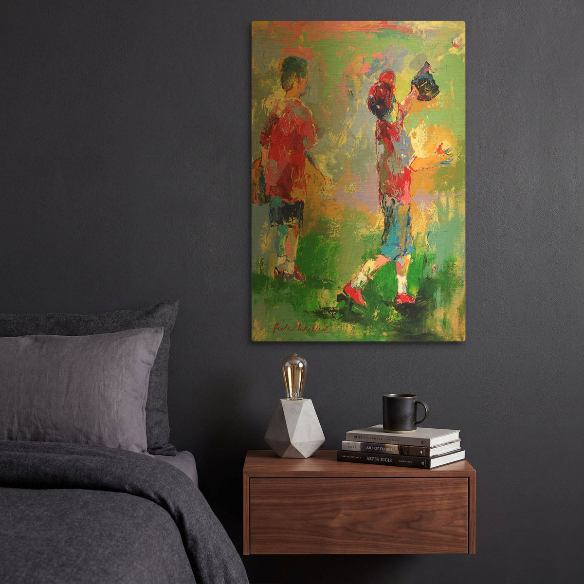 'Kids 2' By Richard Wallich Gold Metal Wall Art