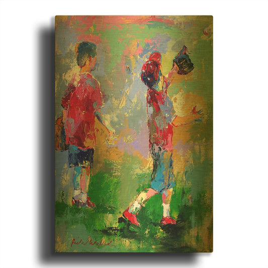 'Kids 2' By Richard Wallich Gold Metal Wall Art