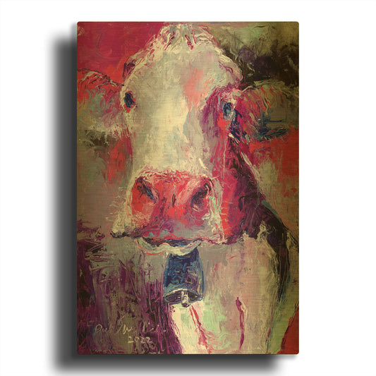 'Red Cow' By Richard Wallich Gold Metal Wall Art