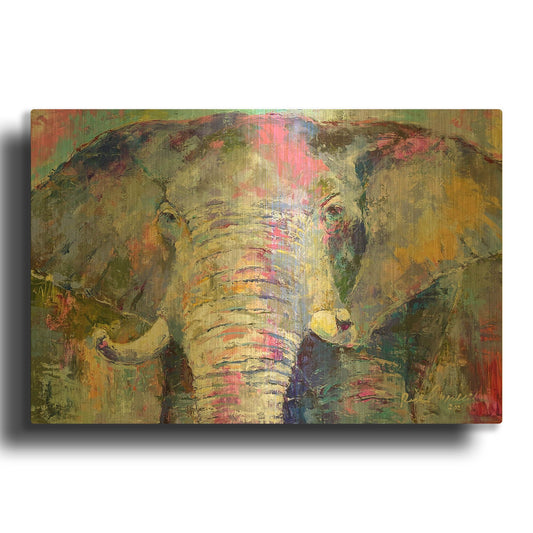'Elephant 22' By Richard Wallich Gold Metal Wall Art