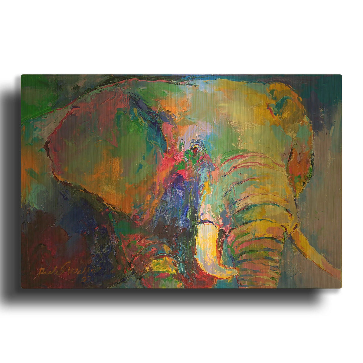 'Elephant 23' By Richard Wallich Gold Metal Wall Art