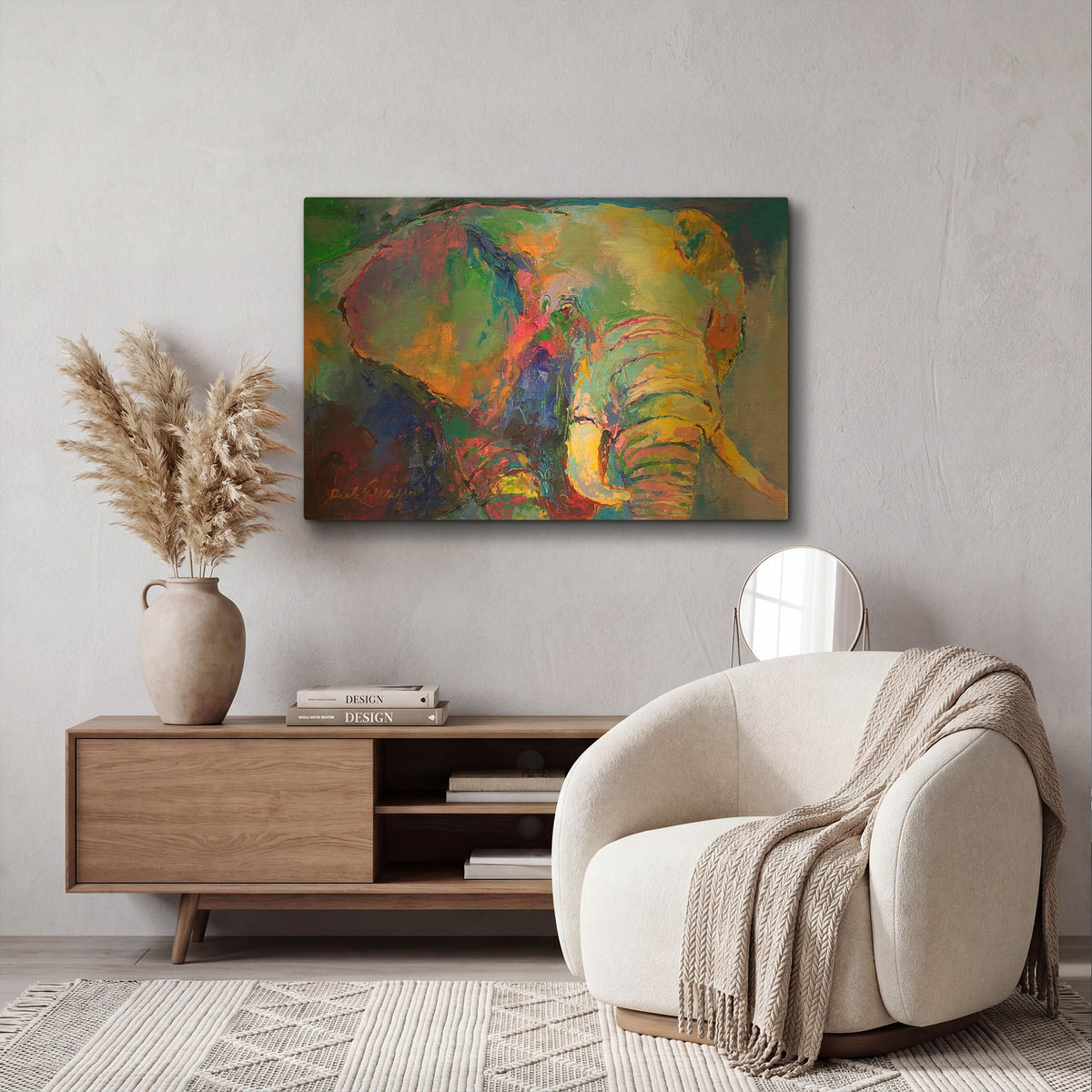 'Elephant 23' By Richard Wallich Gold Metal Wall Art