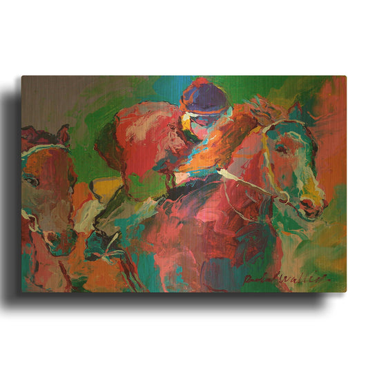 'Race 4' By Richard Wallich Gold Metal Wall Art