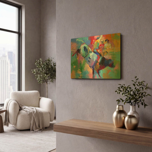 'Bull Riding' By Richard Wallich Gold Metal Wall Art