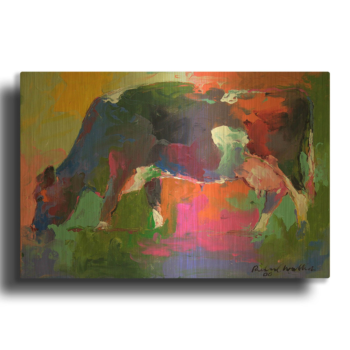 'Cow 2' By Richard Wallich Gold Metal Wall Art