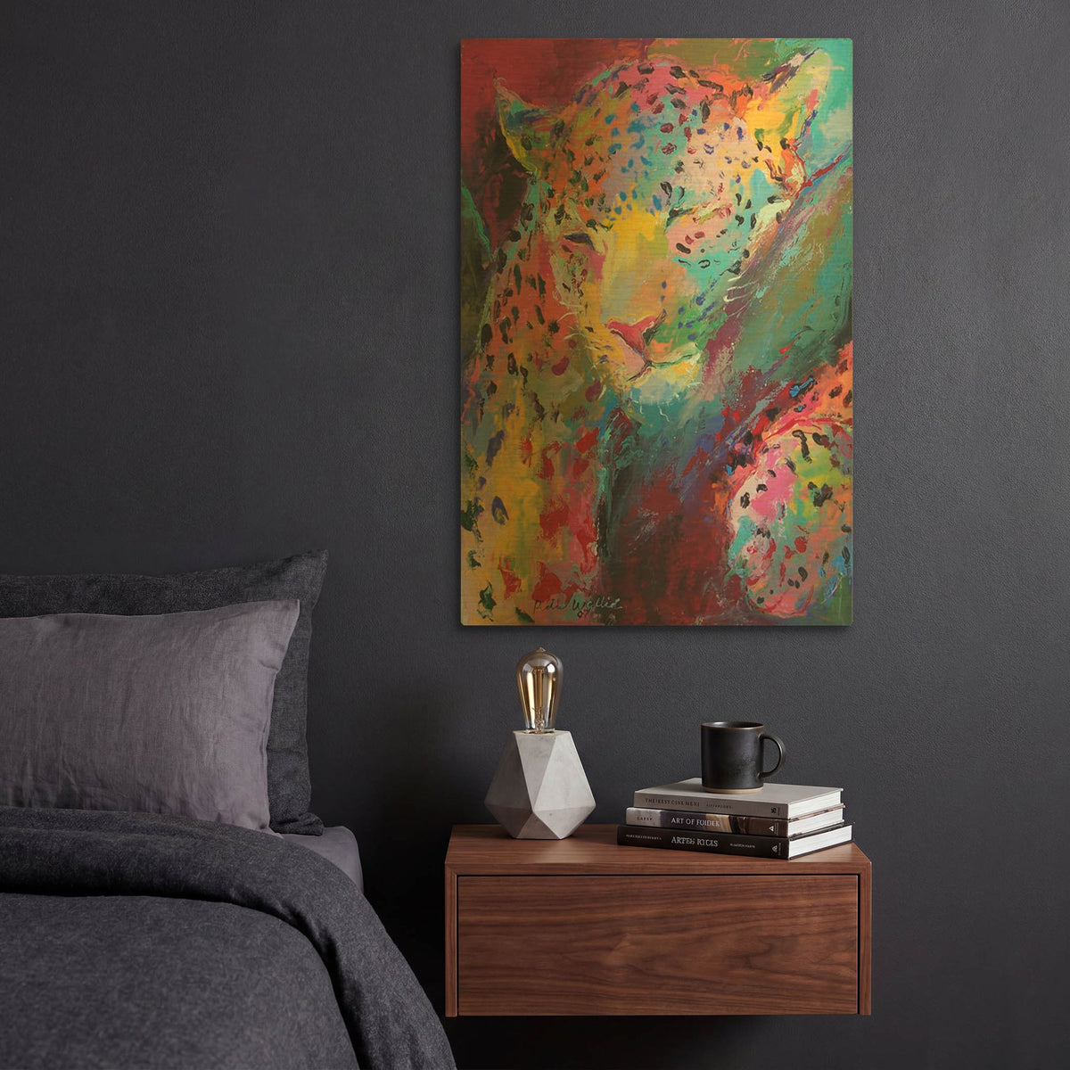 'Leopard 3' By Richard Wallich Gold Metal Wall Art