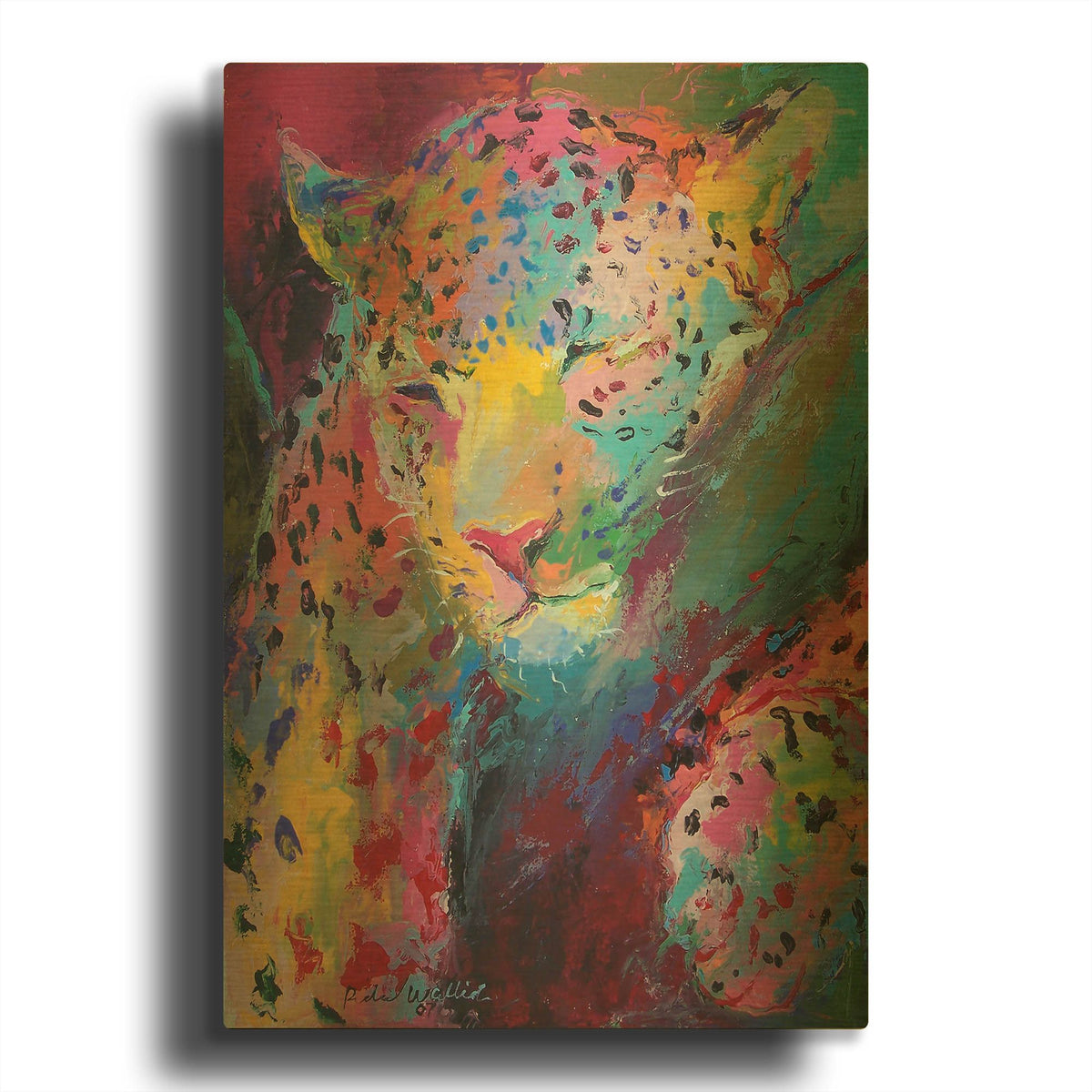 'Leopard 3' By Richard Wallich Gold Metal Wall Art