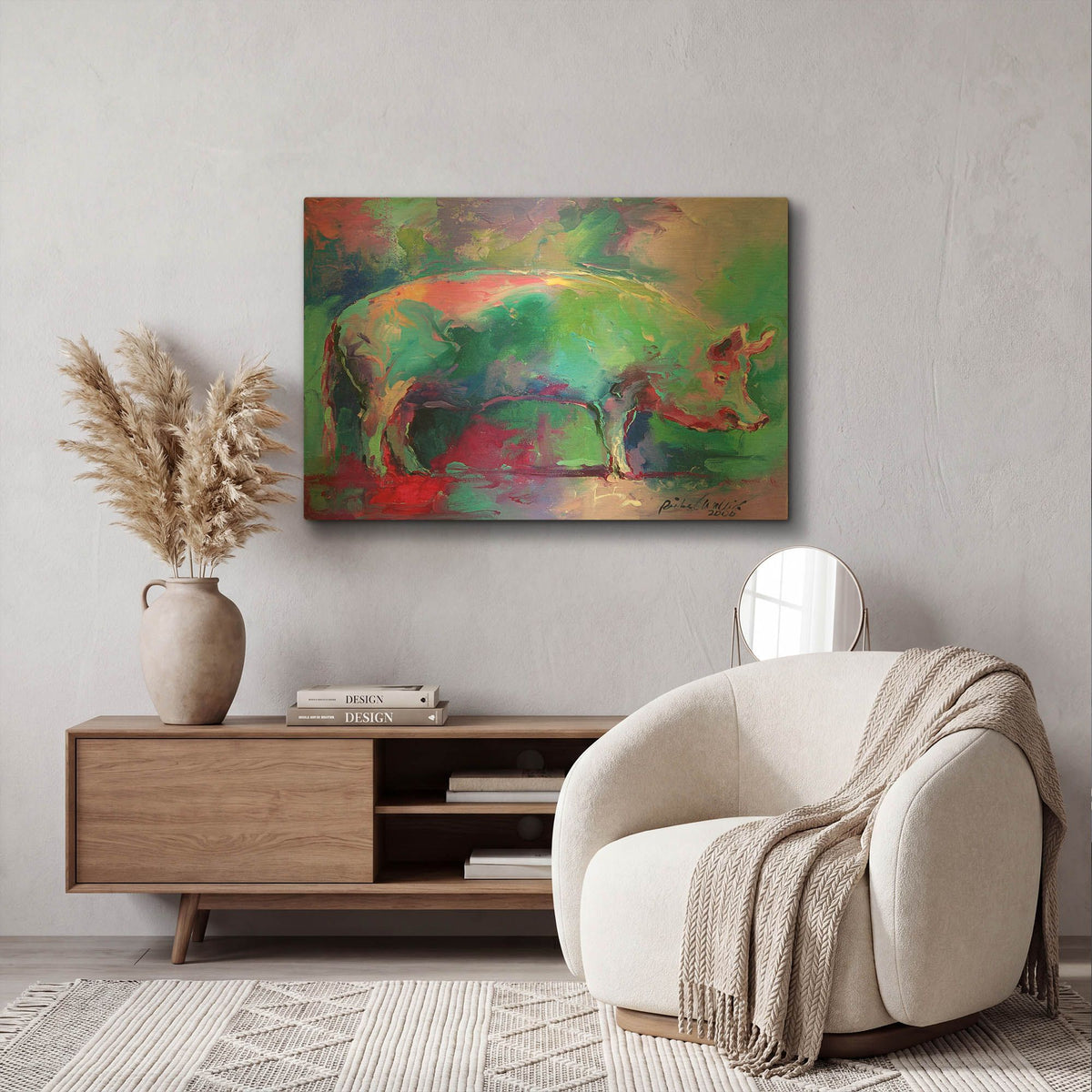 'Pig' By Richard Wallich Gold Metal Wall Art