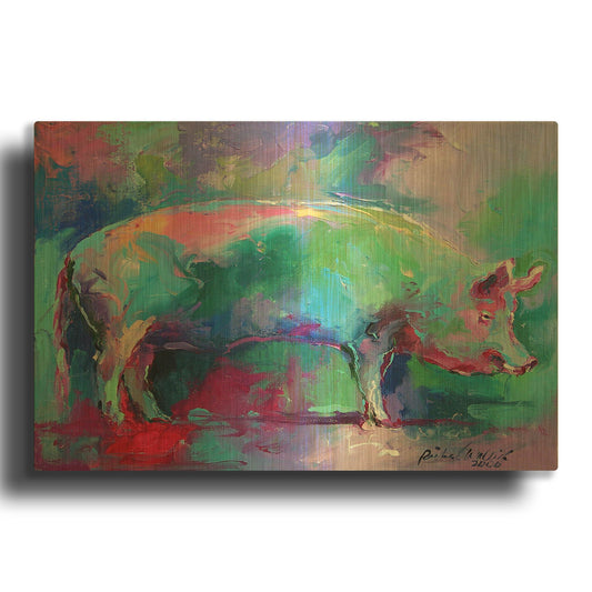 'Pig' By Richard Wallich Gold Metal Wall Art