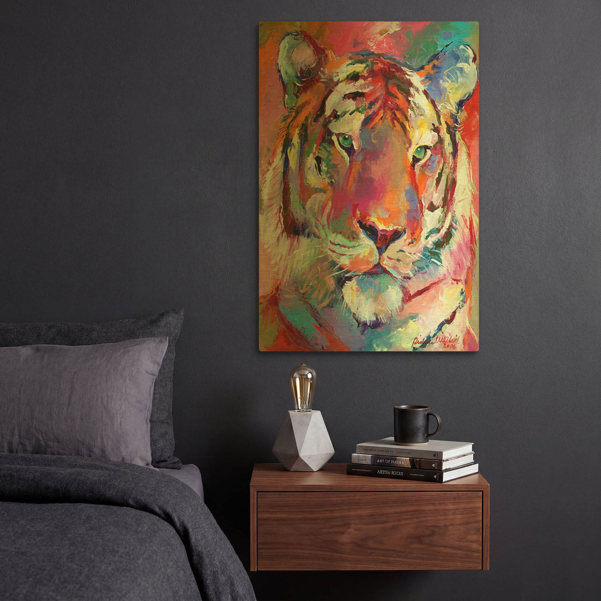 'Tiger 4' By Richard Wallich Gold Metal Wall Art