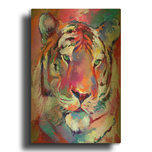 'Tiger 4' By Richard Wallich Gold Metal Wall Art