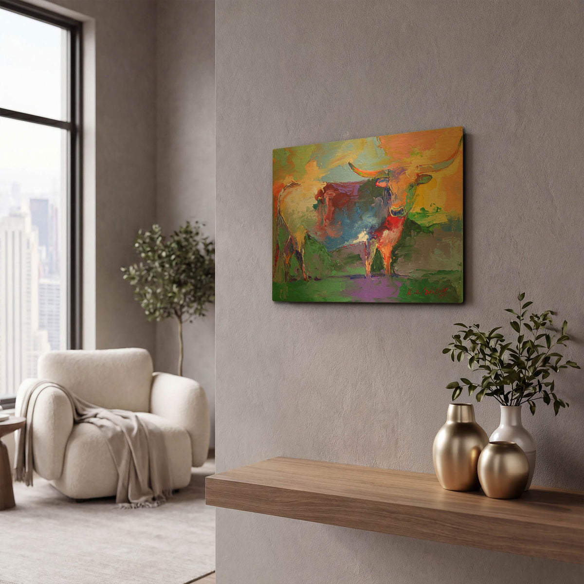 'Bull' By Richard Wallich Gold Metal Wall Art