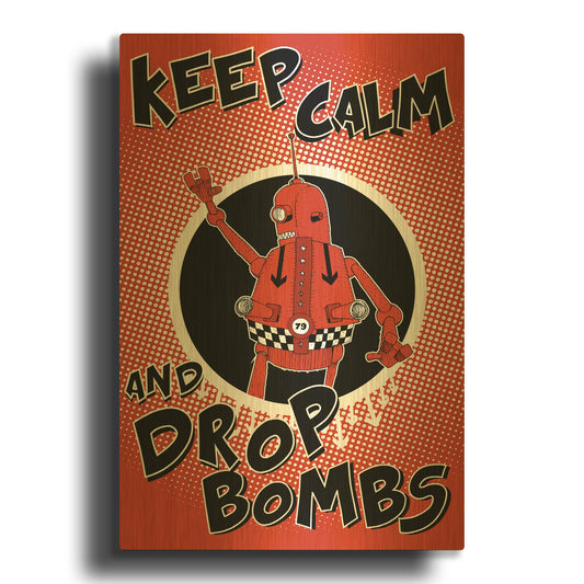 'Drop Bombs' By Craig Snodgrass Gold Metal Wall Art