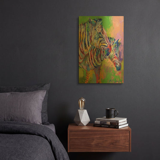 'Zebra' By Richard Wallich Gold Metal Wall Art