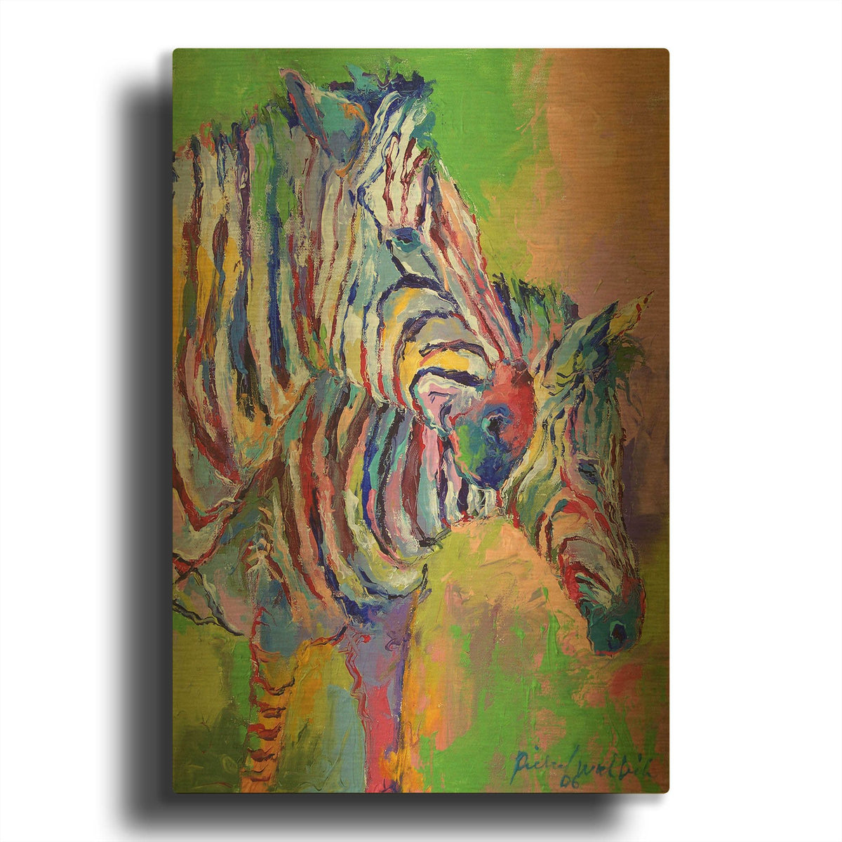 'Zebra' By Richard Wallich Gold Metal Wall Art