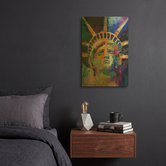'Statue' By Richard Wallich Gold Metal Wall Art