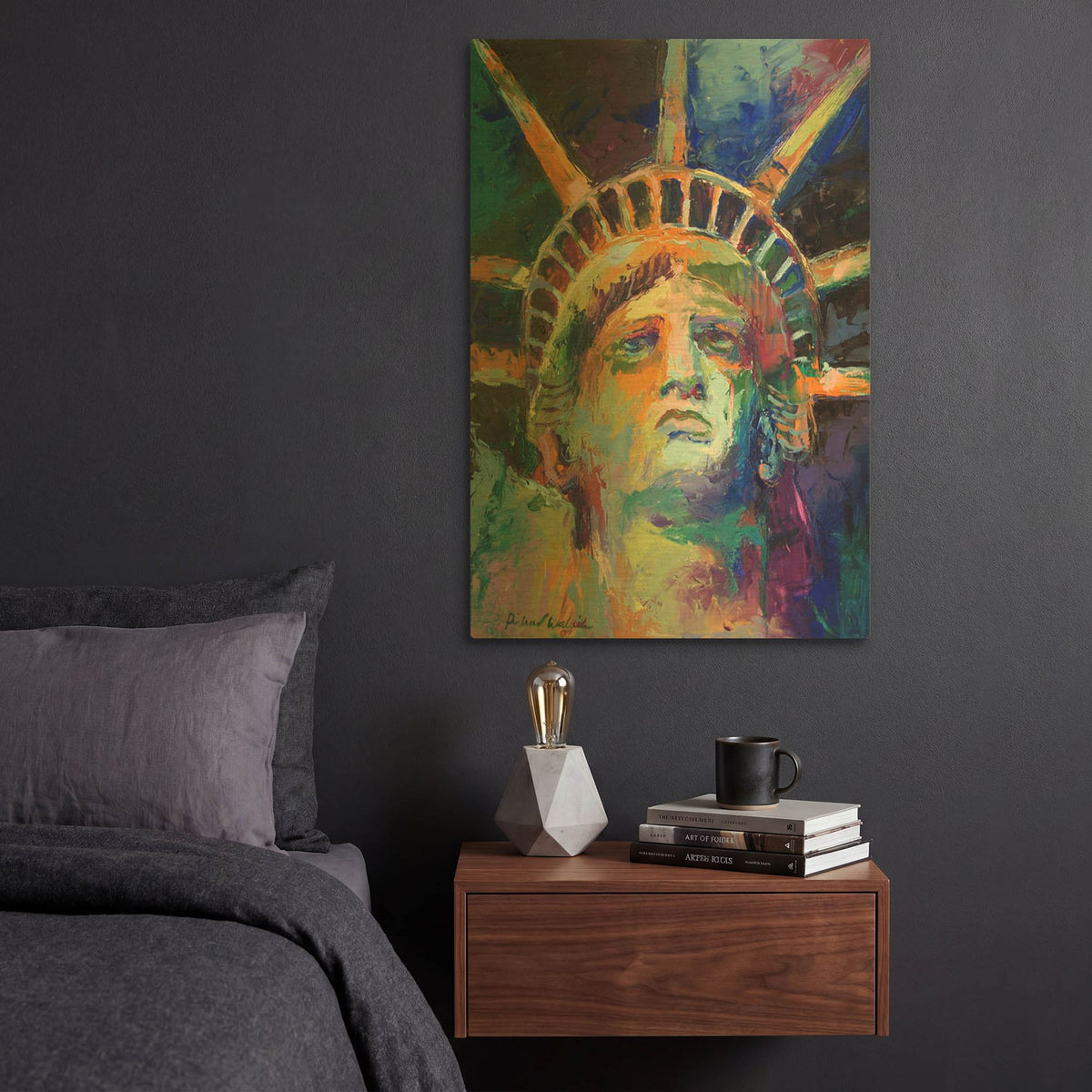 'Statue' By Richard Wallich Gold Metal Wall Art
