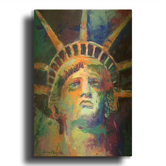 'Statue' By Richard Wallich Gold Metal Wall Art