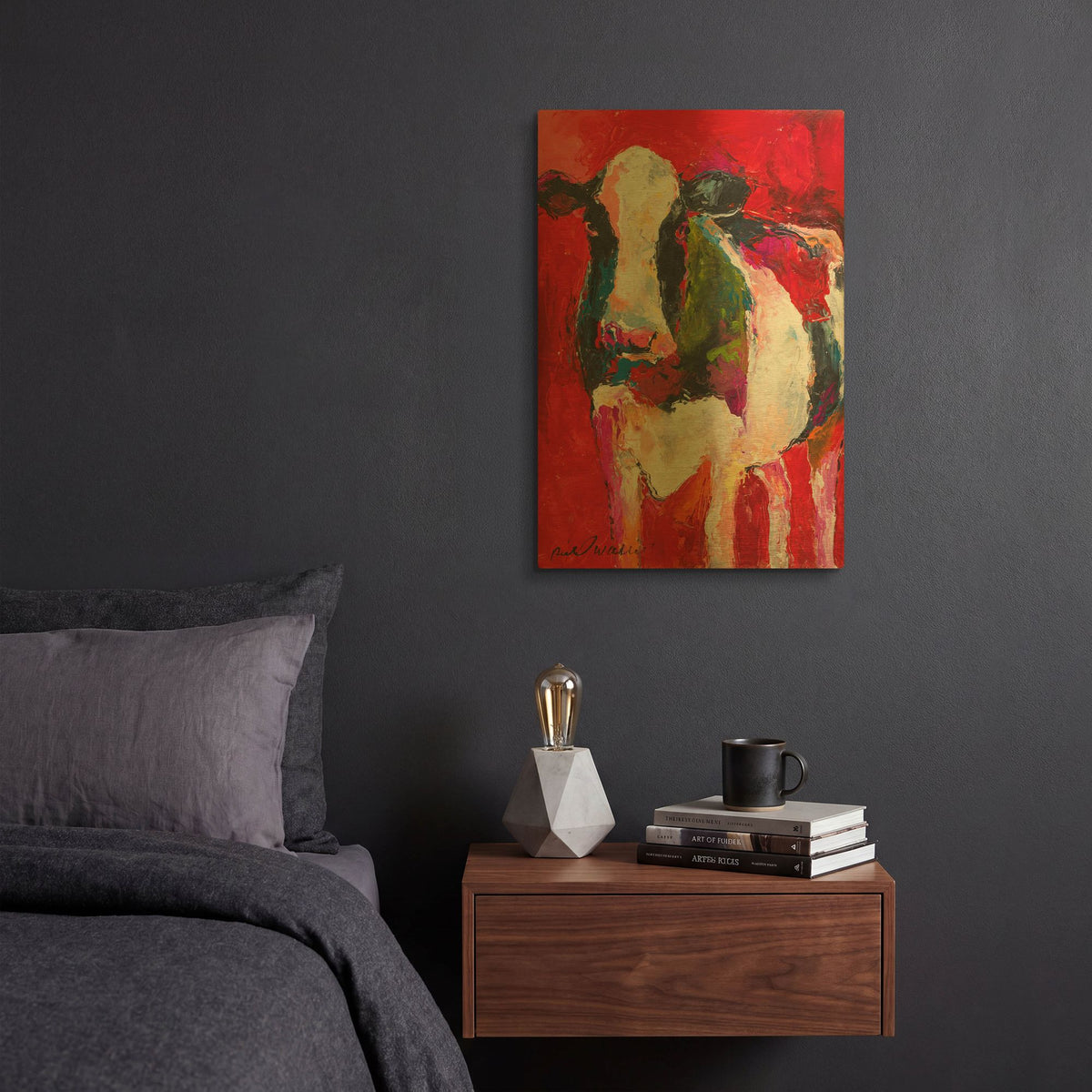'Cow' By Richard Wallich Gold Metal Wall Art