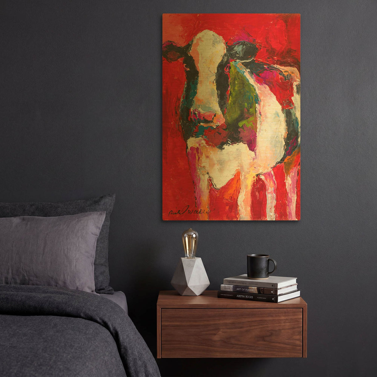 'Cow' By Richard Wallich Gold Metal Wall Art