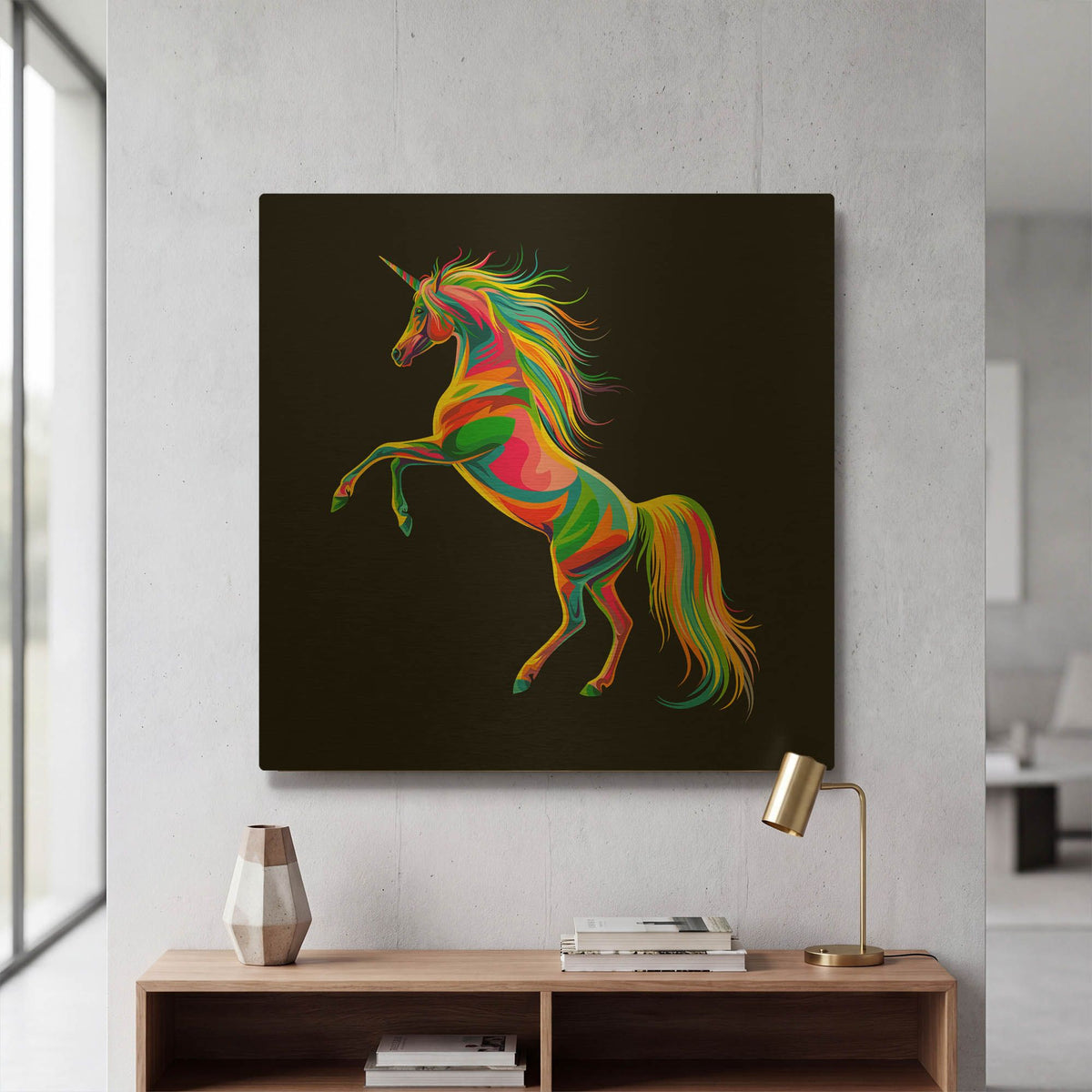 'Unicorn' By Bob Weer Gold Metal Wall Art