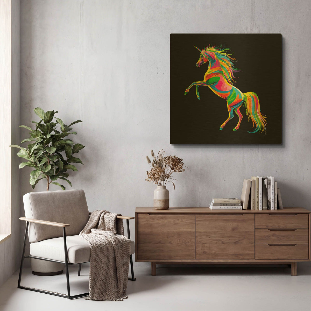 'Unicorn' By Bob Weer Gold Metal Wall Art