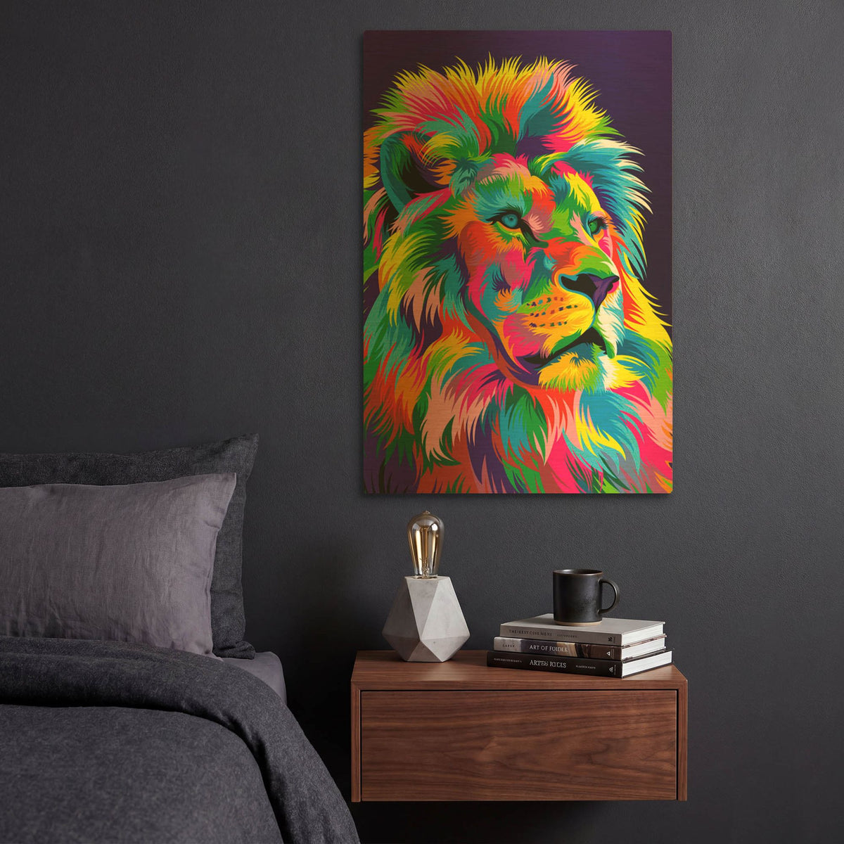 'Lion New' By Bob Weer Gold Metal Wall Art