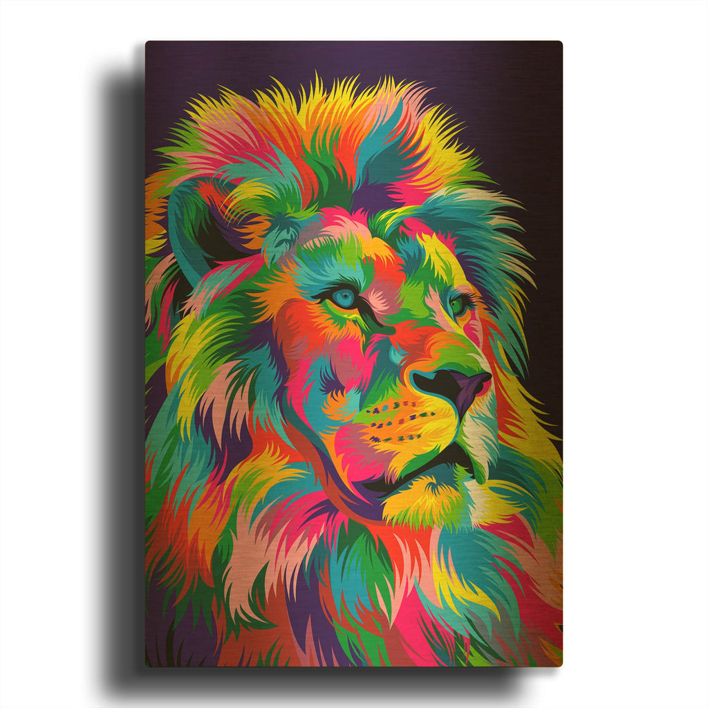 'Lion New' By Bob Weer Gold Metal Wall Art