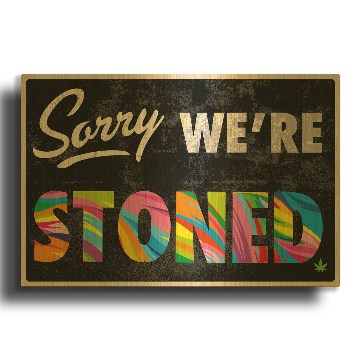 'Sorry 1' By Bob Weer Gold Metal Wall Art