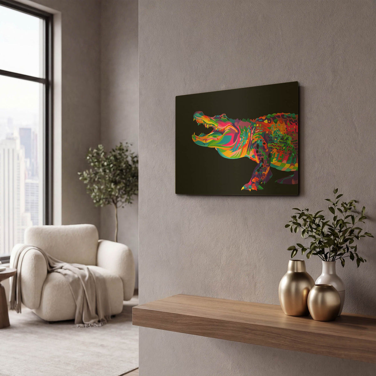 'Alligator' By Bob Weer Gold Metal Wall Art