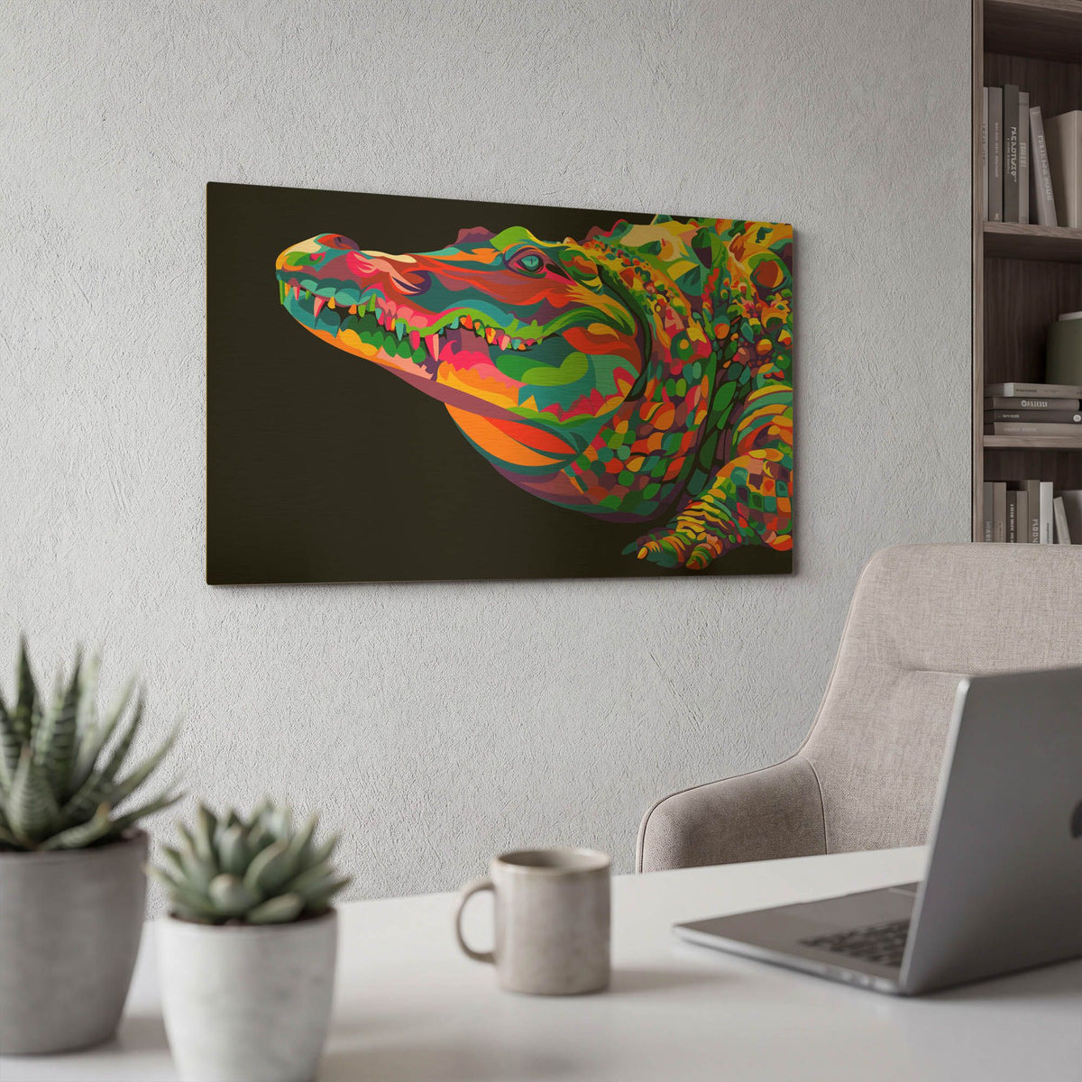 'Crocodile Smile' By Bob Weer Gold Metal Wall Art