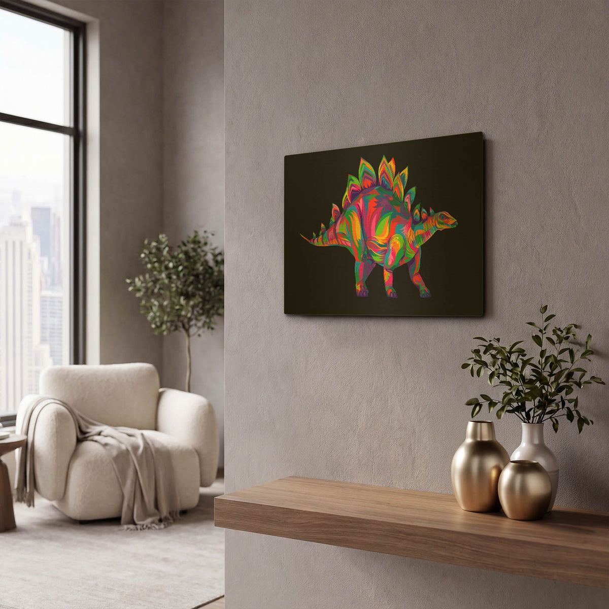 'Stegosaurus' By Bob Weer Gold Metal Wall Art