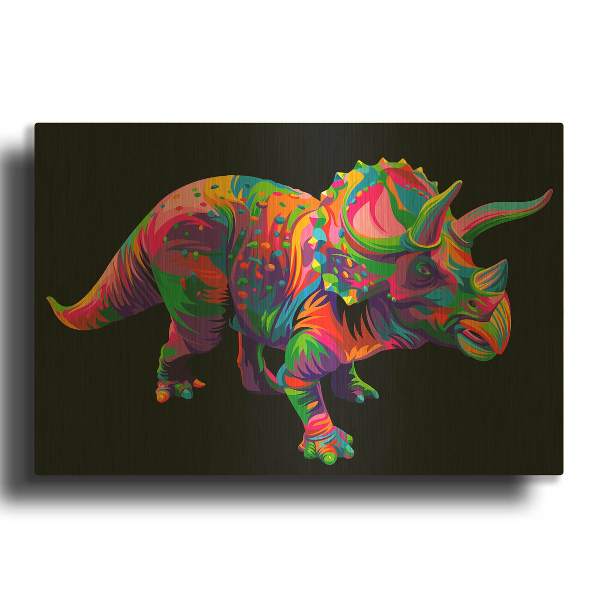'Triceratops' By Bob Weer Gold Metal Wall Art