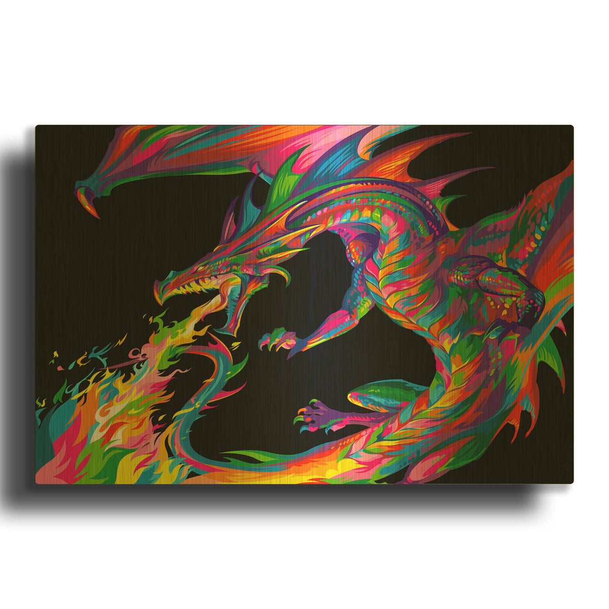 'Fantasy Dragon' By Bob Weer Gold Metal Wall Art