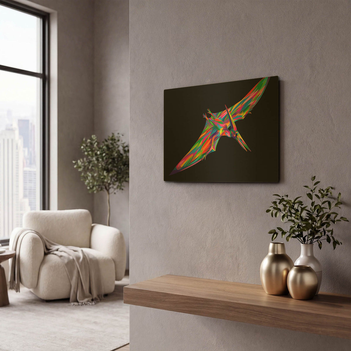 'Pterodactyl' By Bob Weer Gold Metal Wall Art