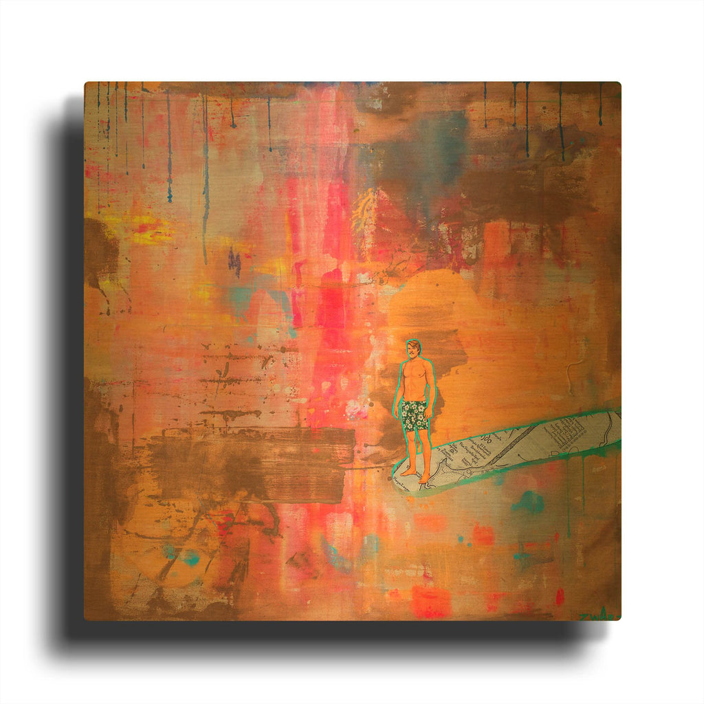 '1100 Dougie Rides The Nose' By Zwart Gold Metal Wall Art