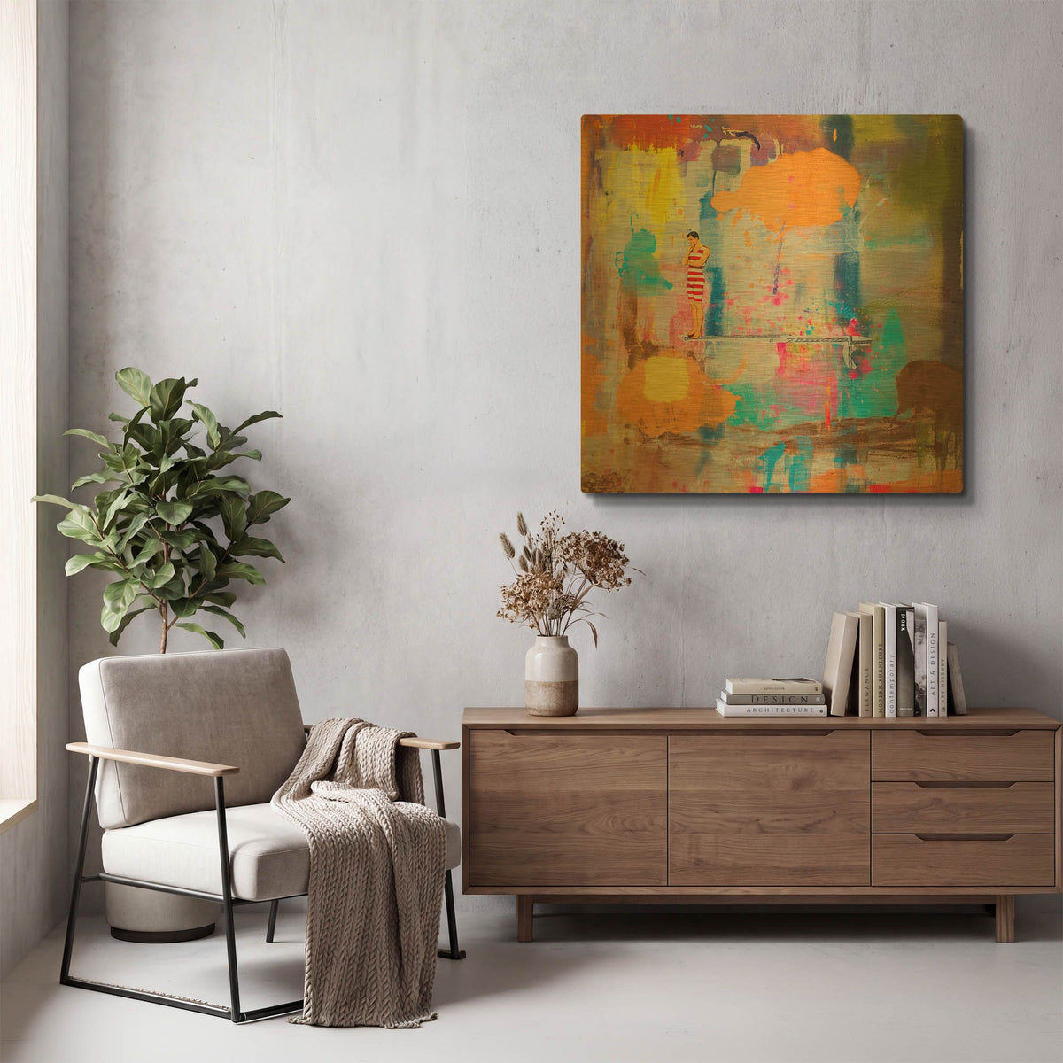 '1101 Thinking Surfer Knows Nose' By Zwart Gold Metal Wall Art