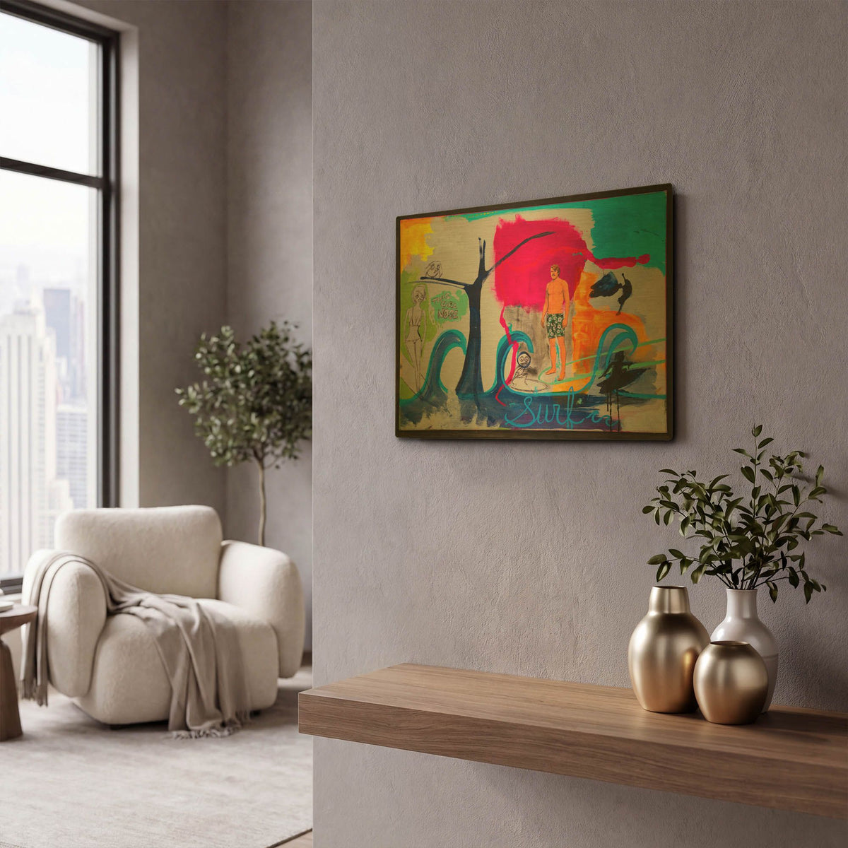 '1111 Dougie Digs Through' By Zwart Gold Metal Wall Art