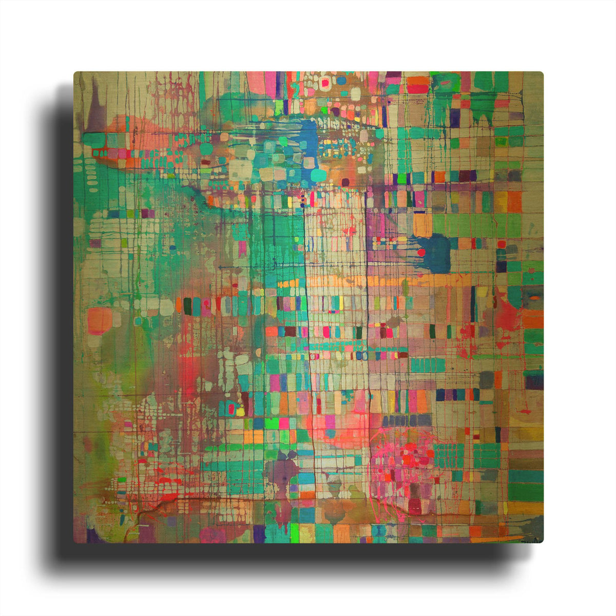 'Matrix Colour Field' By Zwart Gold Metal Wall Art