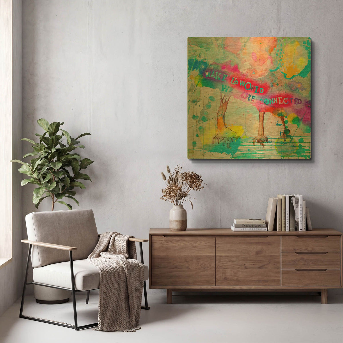 'Wake Up World' By Zwart Gold Metal Wall Art