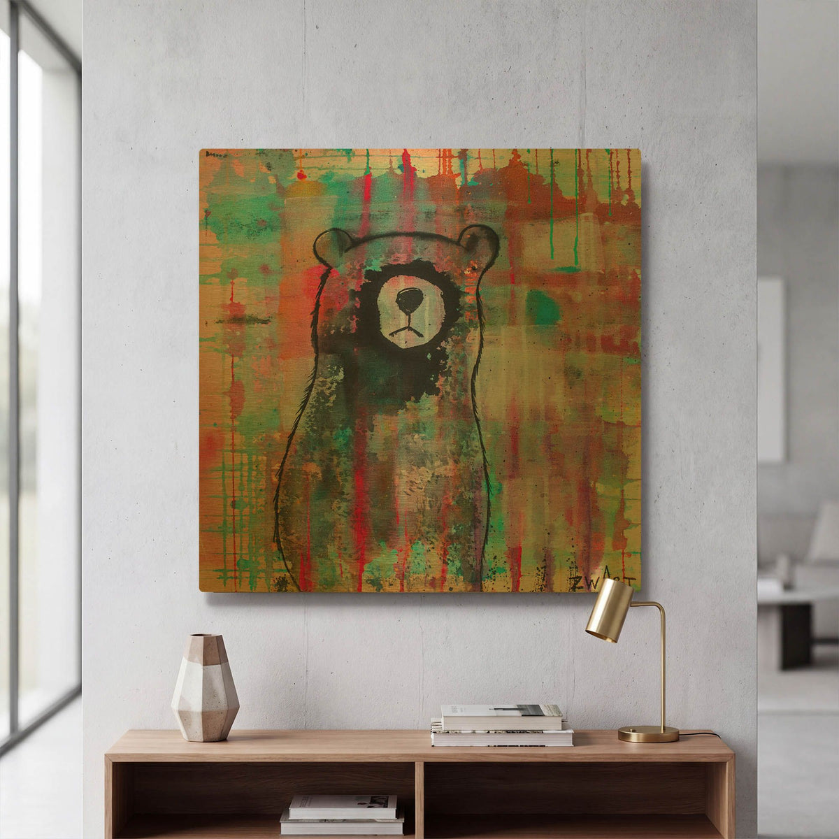 'Bear Meditates' By Zwart Gold Metal Wall Art