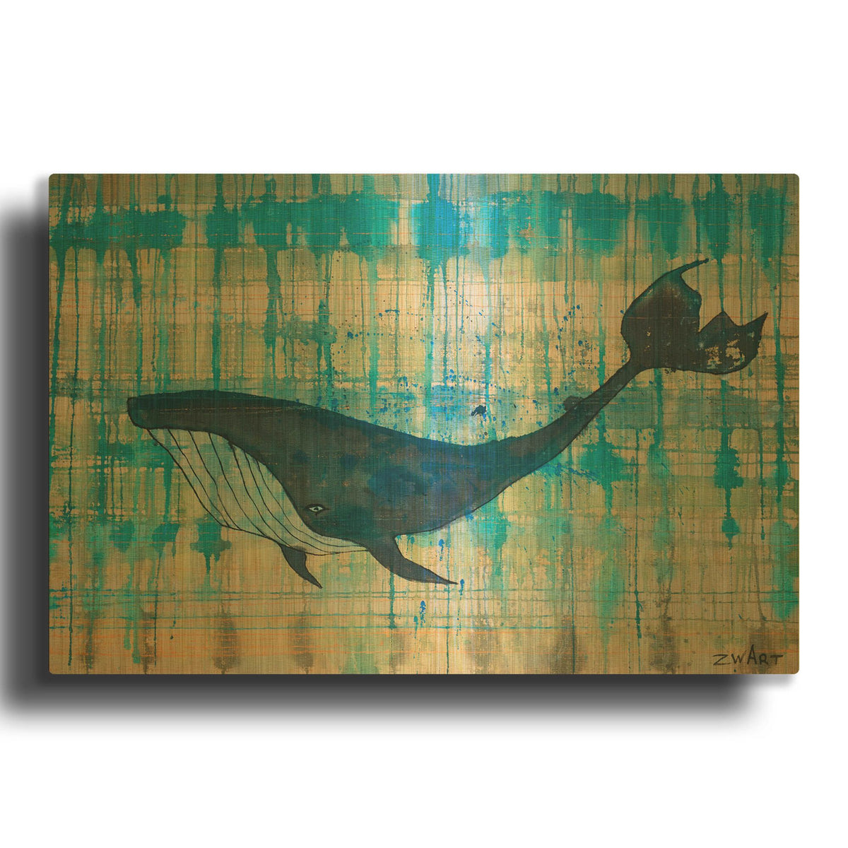 'Black Whale' By Zwart Gold Metal Wall Art