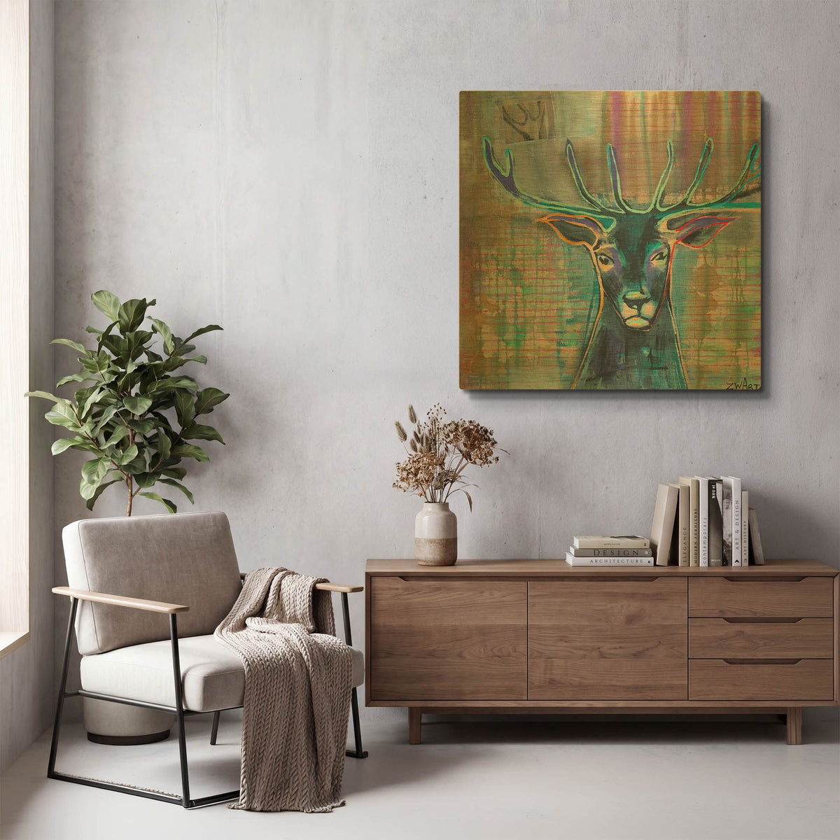'Dear Deer' By Zwart Gold Metal Wall Art
