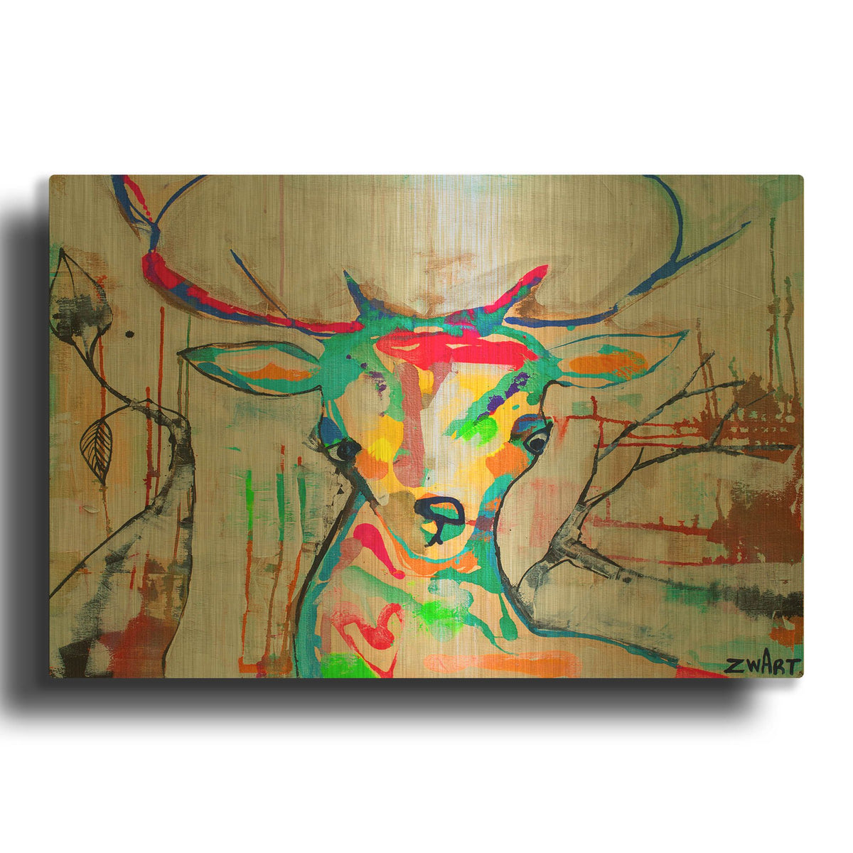 'Deer Soul' By Zwart Gold Metal Wall Art