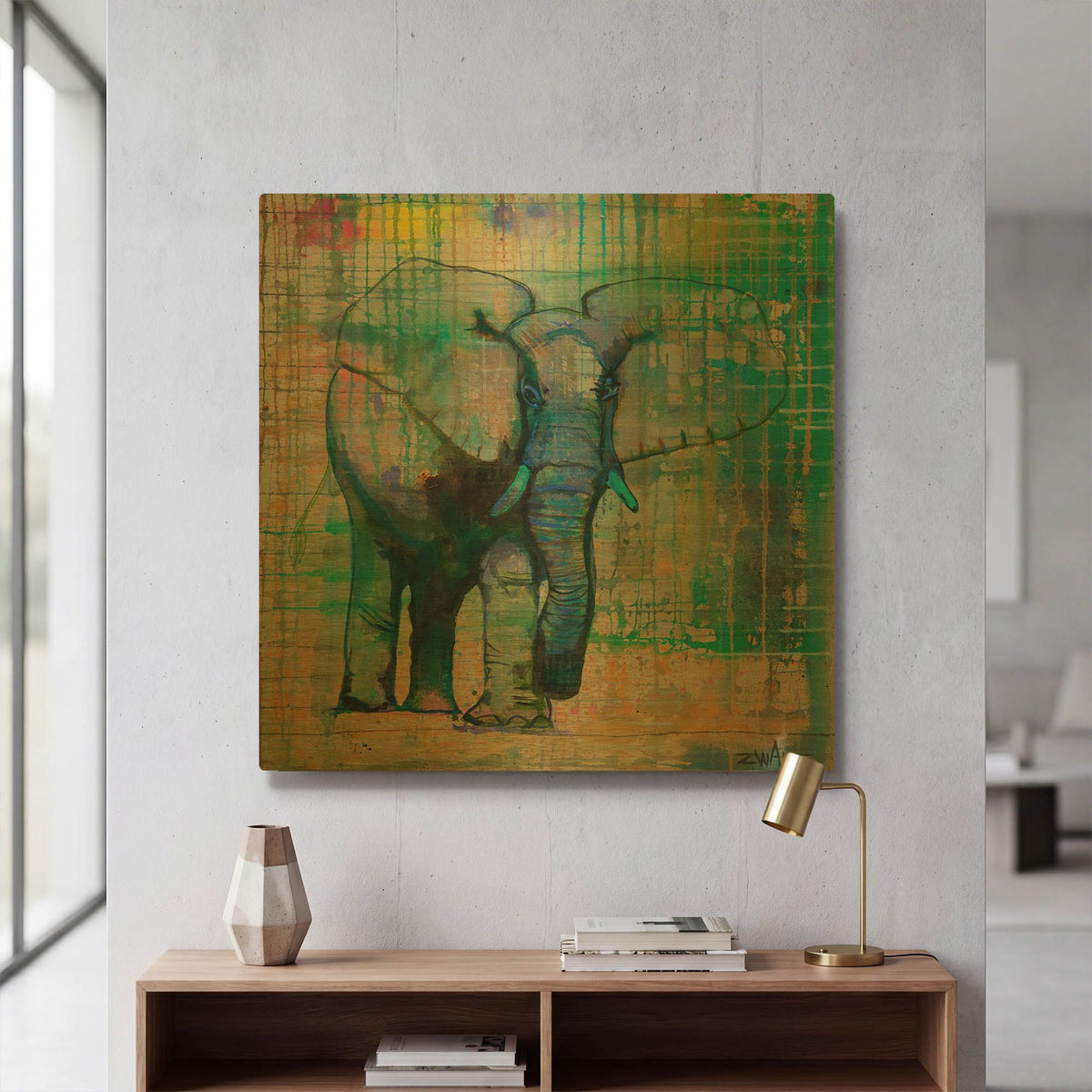 'Elephant In Charge' By Zwart Gold Metal Wall Art