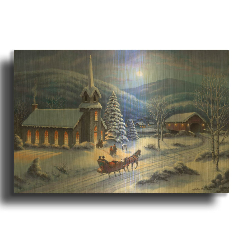 'Moonlight In Vermont' By John Zaccheo Gold Metal Wall Art
