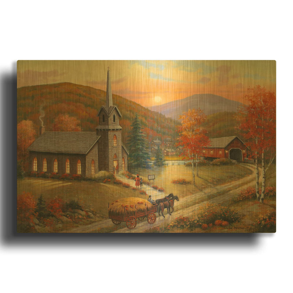 'Autumn In Vermont' By John Zaccheo Gold Metal Wall Art