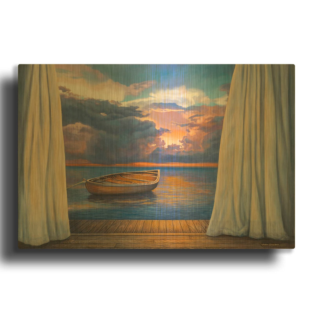 'Vacation View' By John Zaccheo Gold Metal Wall Art
