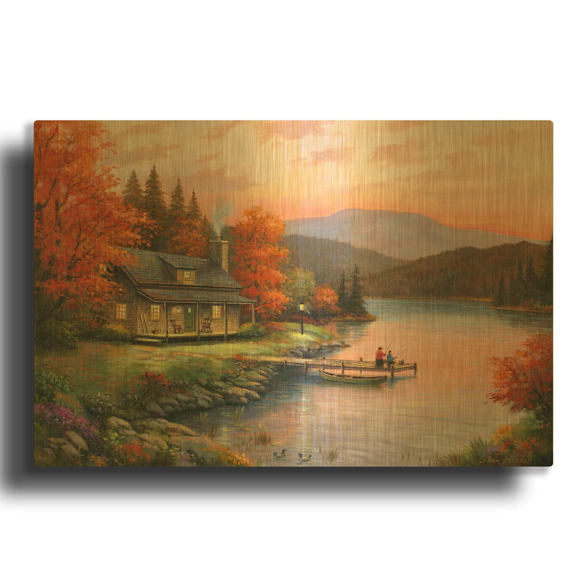 'Together at Dusk' By John Zaccheo Gold Metal Wall Art